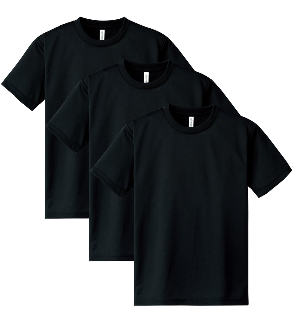 3-Pack Black Dry Fit Mesh Athlete's AIRism Shirt