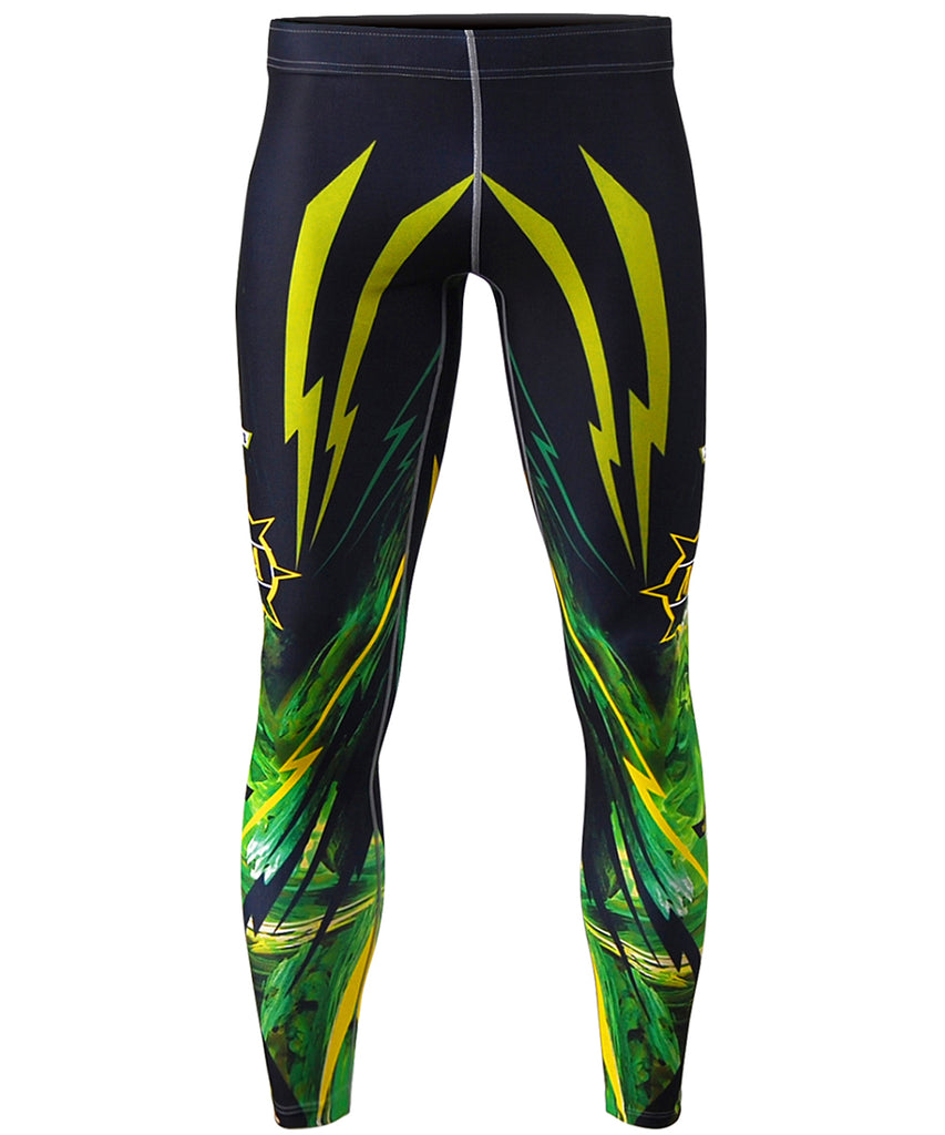 green&yellow compression tights