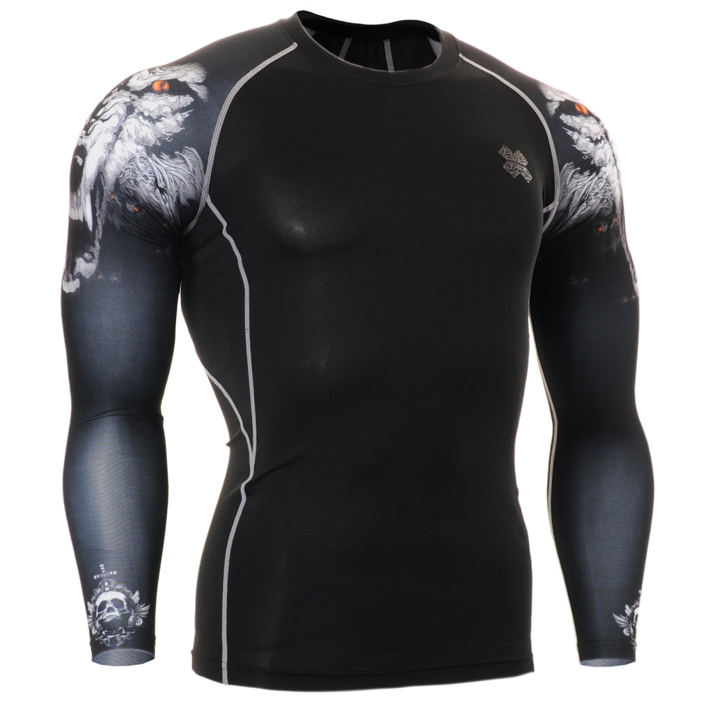 Fixgear Wolf Design Long Sleeve T shirt Compression