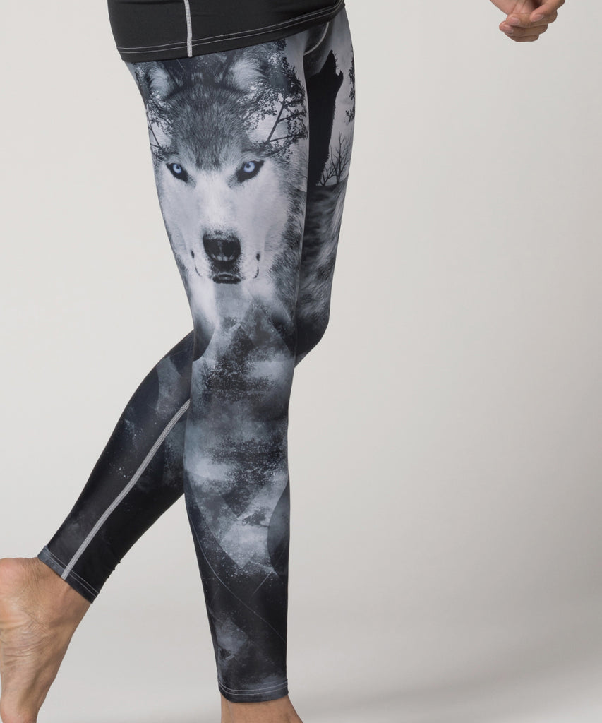 wolf design compression pants