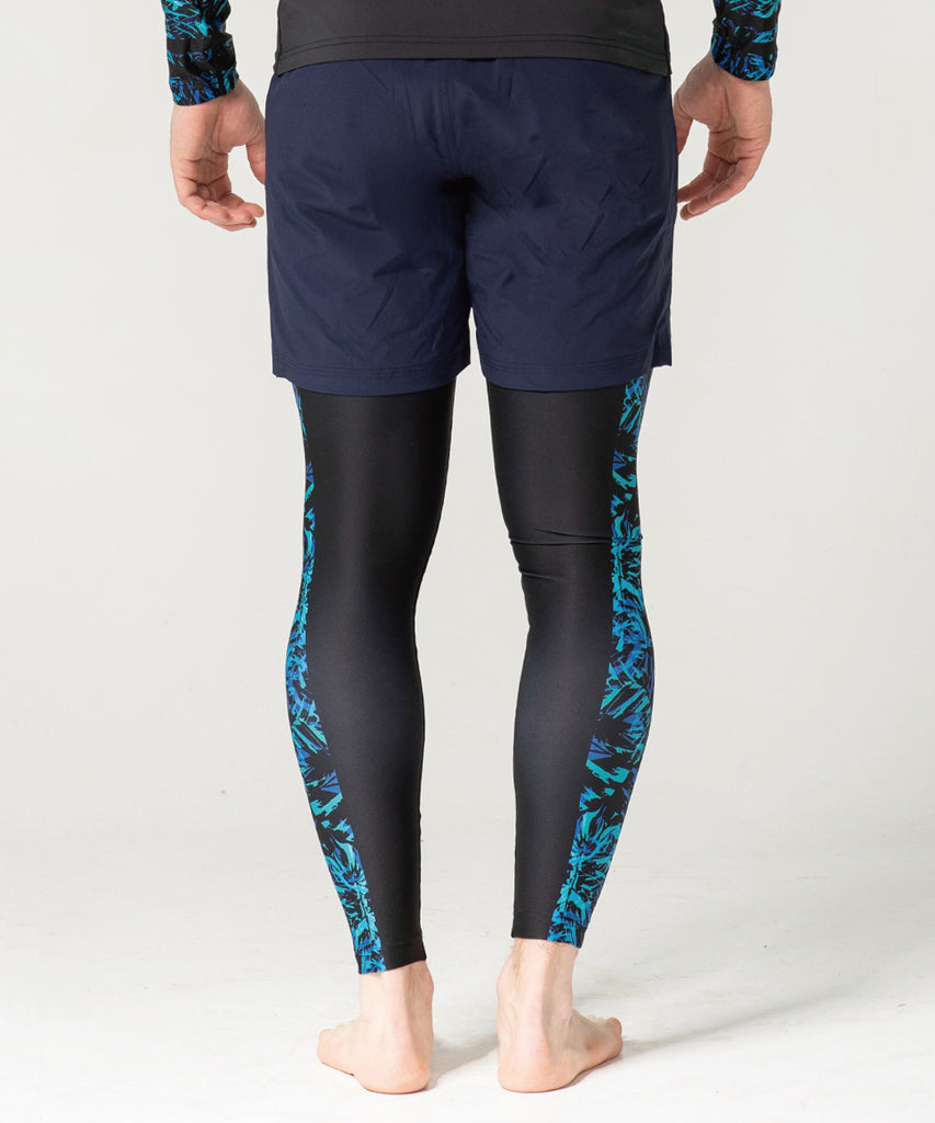 Summer black&blue compression leggings pants