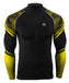 yellow camo pattern mock neck long sleeve compression shirts