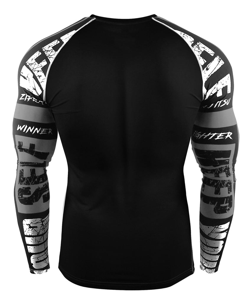 black&gray activewear rashguard