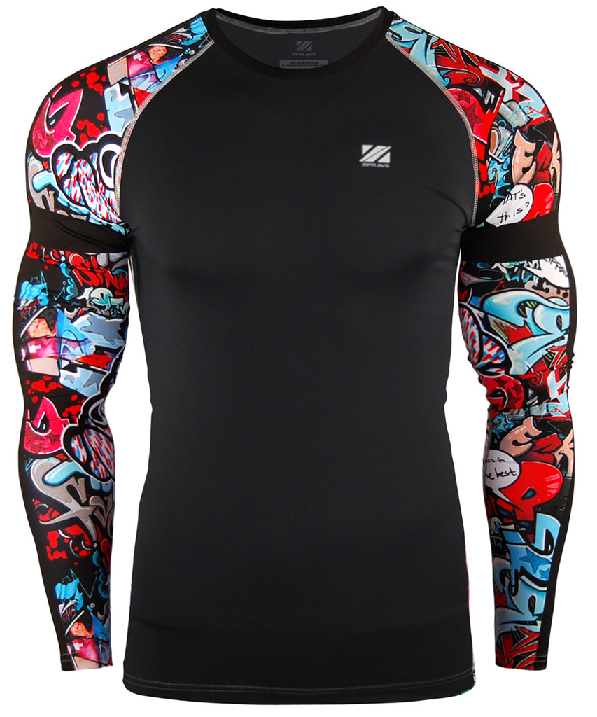 colorful pattern compression shirts