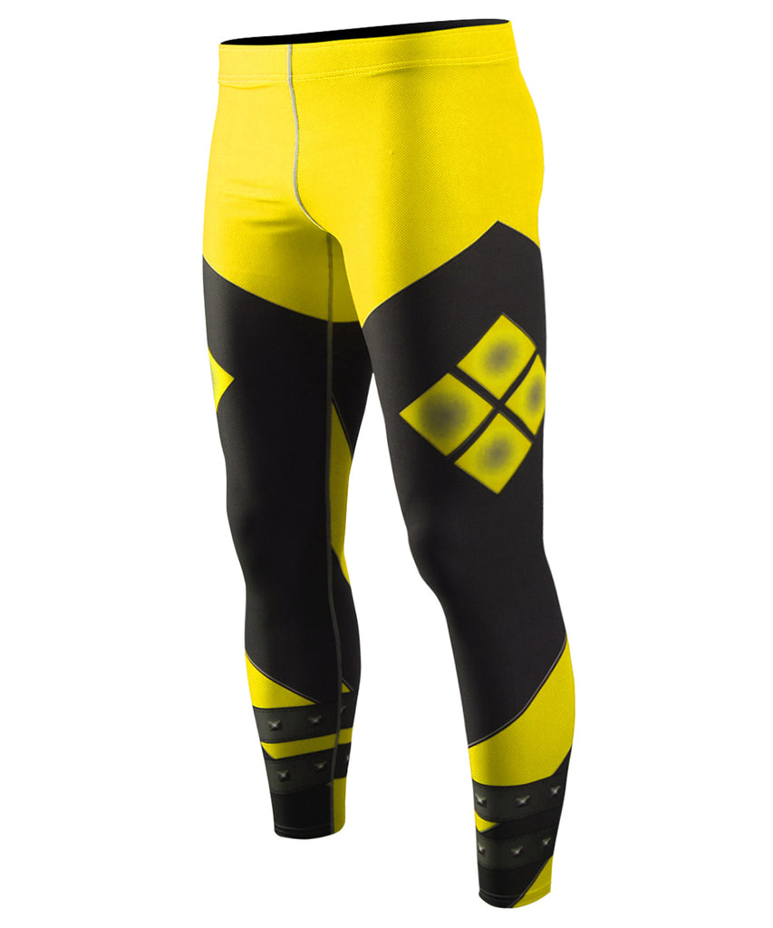 Yellow Shapes Design Long Tight Pants