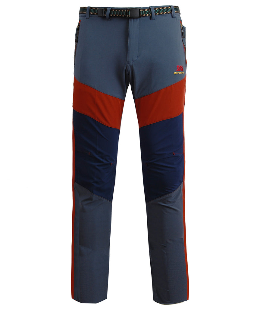 gray&red&navy long trekking pants for men