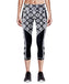 black & white line design capri compression pants