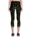 black star pattern design compression capri pants