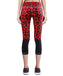 black&red leopard pattern capri leggings for women