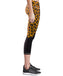 yellow Leopard pattern compression capri pants
