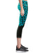 green leopard pattern design capri pants for women