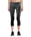 black&gray leopard pattern design compression capri pants
