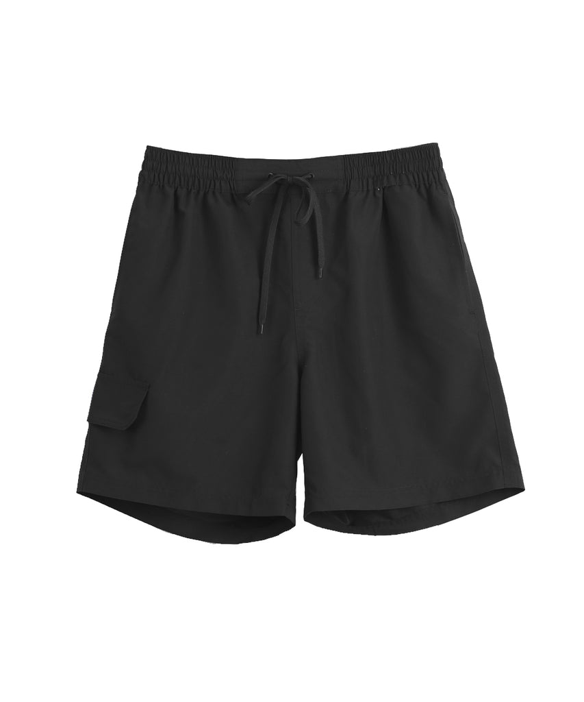 black 100% polyester short pants