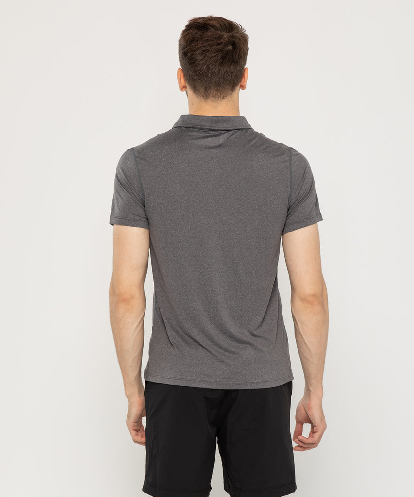 charcoal recycled polyester polo shirt