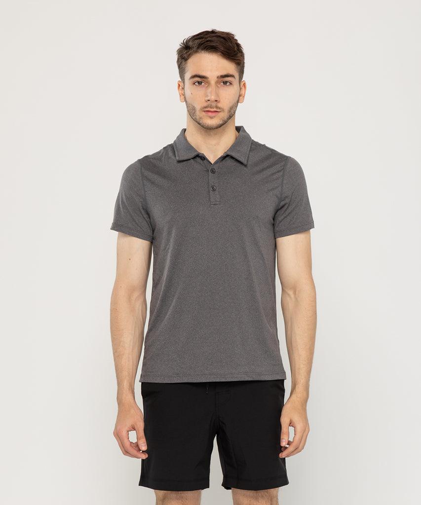 charcoal recycled polyester polo shirt