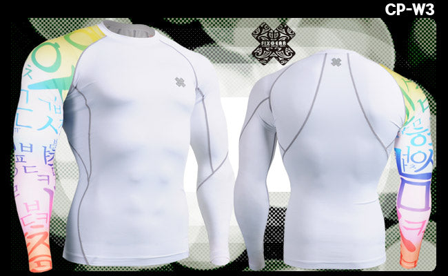 Compression white tight longsleeve top