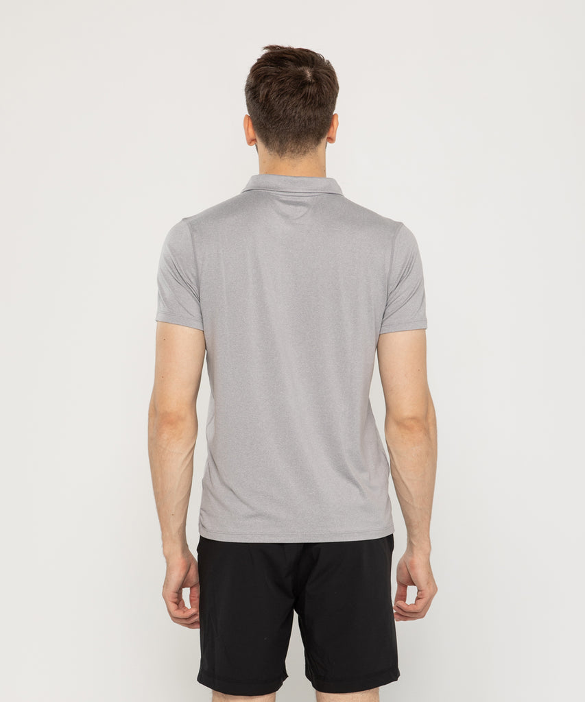 grey recycled polyester polo shirt