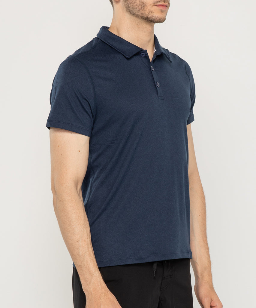 navy recycled polyester polo shirt