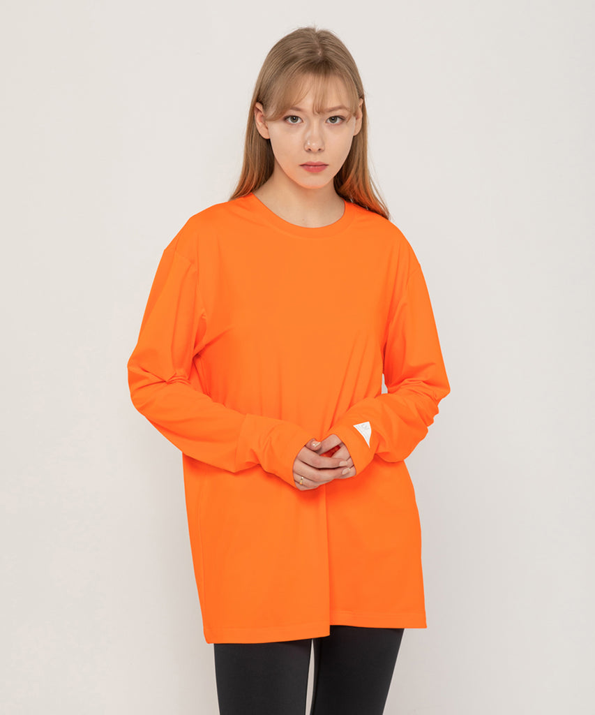 orange loosefit long sleeve rashguard&size:XX