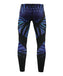 Back-Purple&blue leaves pattern design compression summer leggings