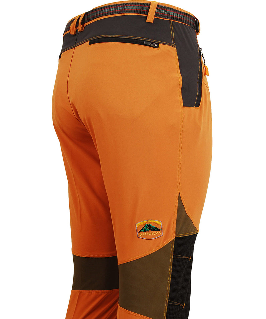 detail view / orange lightweight hiking long pants